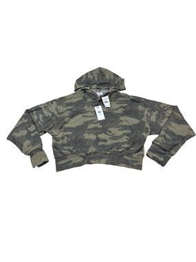 Socialite Olive Camo Print Hooded Long Sleeve Pullover Jacket Large (GG456)